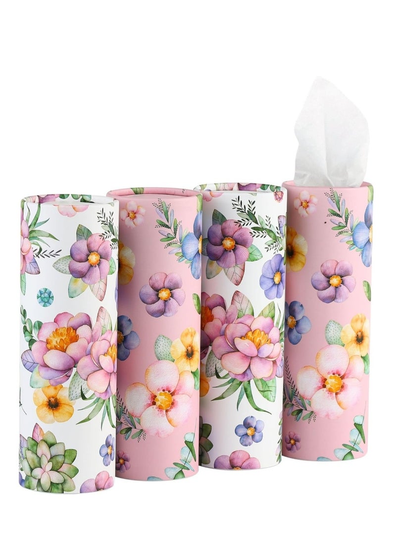 DAILYCHIC Car Tissues Holder,4-Pack, 50 Tissues per Canister,Tissues for Car Cup Holder, Round Car Tissue Box Holder - Image 1